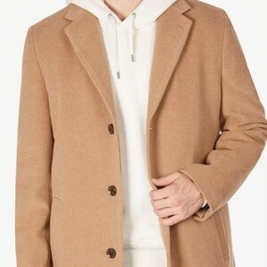Tommy Hilfiger Camel Wool Cashmere Blend Overcoat 42R